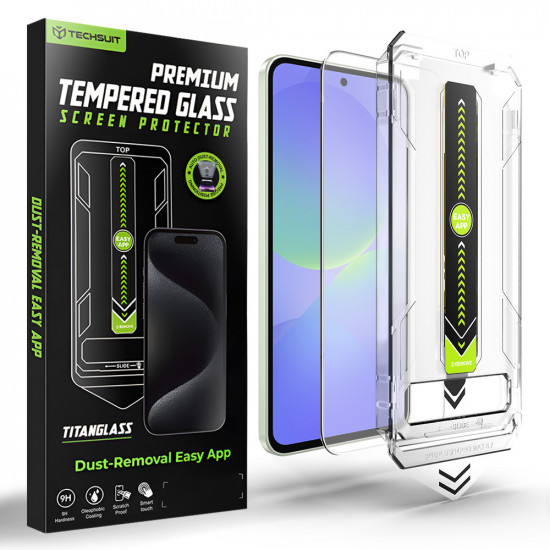 Techsuit [Fingerprint Unlock Compatible] TitanGlass CrystalHD Samsung Galaxy A36 5G / A37 5G Clear