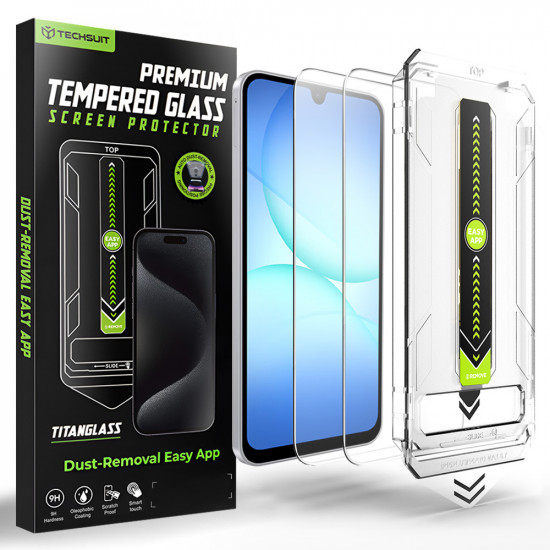 Techsuit [Fingerprint Unlock Compatible] TitanGlass CrystalHD (2 pack) Samsung Galaxy A16 4G / 5G / A17 4G / 5G Clear