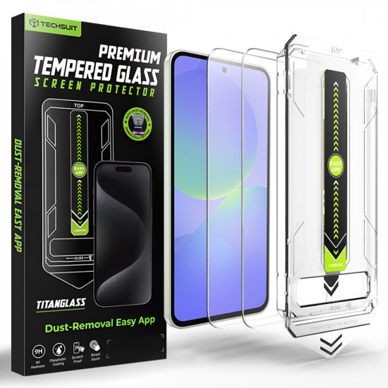 Techsuit [Fingerprint Unlock Compatible] TitanGlass CrystalHD (2 pack) Samsung Galaxy A36 5G / A37 5G Clear