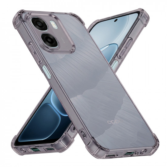 Techsuit Shockproof Clear Silicone Oppo A6x 4G / A6x 5G / A6k 4G Smoke Black