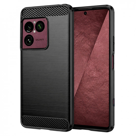 Techsuit Carbon Silicone Sony Xperia 1 VIII Black Techsuit Carbon Silicone Sony Xperia 1 VIII Black