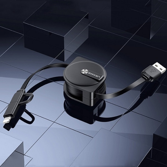USAMS U1 2in1 retractable cable 1m black/bla ck (lightning/microUSB) SJ192USB01 (US-SJ192) USAMS U1 2in1 retractable cable 1m black/bla ck (lightning/microUSB) SJ192USB01 (US-SJ192)
