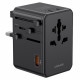 USAMS 4-in-1 Univesal Travel Charger T72 65W US/AU/EU/UK adapter black USAMS 4-in-1 Univesal Travel Charger T72 65W US/AU/EU/UK adapter black