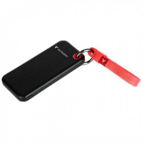 External Drive Verbatim Pocket SSD 512GB - keychain with USB-C cable 3.2 gen.2 black blue 32284