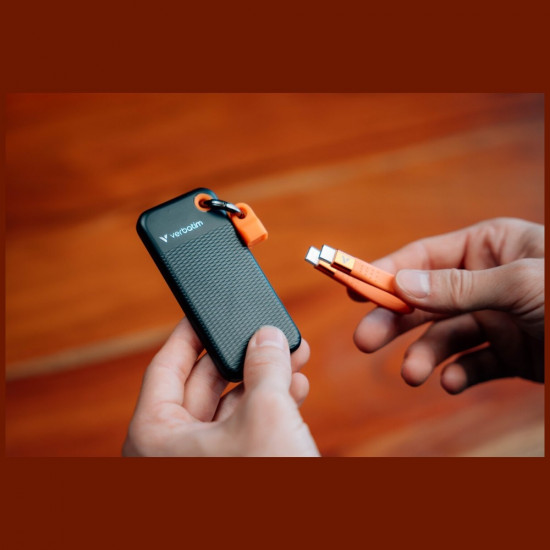 External Drive Verbatim Pocket SSD 512GB - keychain with USB-C cable 3.2 gen.2 black orange 32285