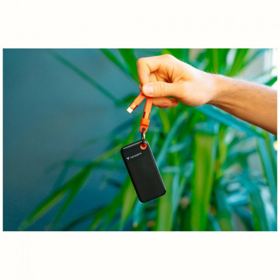 External Drive Verbatim Pocket SSD 512GB - keychain with USB-C cable 3.2 gen.2 black orange 32285