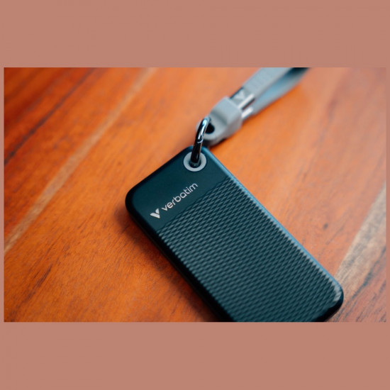 External Drive Verbatim Pocket SSD 512GB - keychain with USB-C cable 3.2 gen.2 black gray 32282