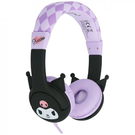 Children's On-Ear Headphones OTL Kuromi with Rubber Ears Children's On-Ear Headphones OTL Kuromi with Rubber Ears