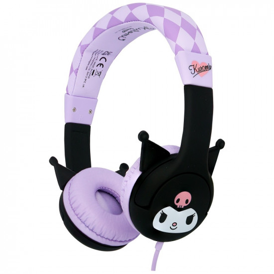 Children's On-Ear Headphones OTL Kuromi with Rubber Ears Children's On-Ear Headphones OTL Kuromi with Rubber Ears