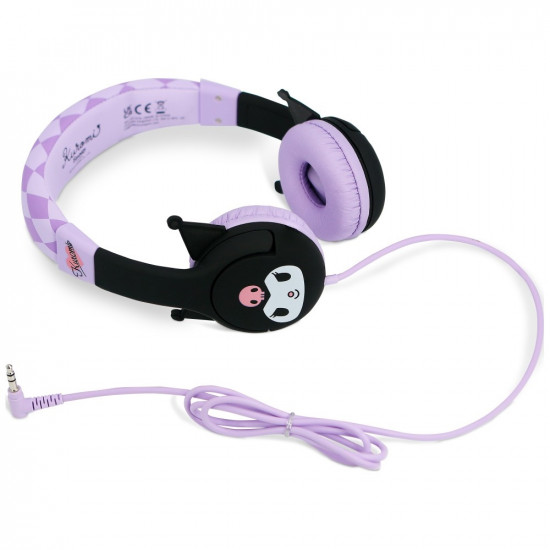 Children's On-Ear Headphones OTL Kuromi with Rubber Ears Children's On-Ear Headphones OTL Kuromi with Rubber Ears