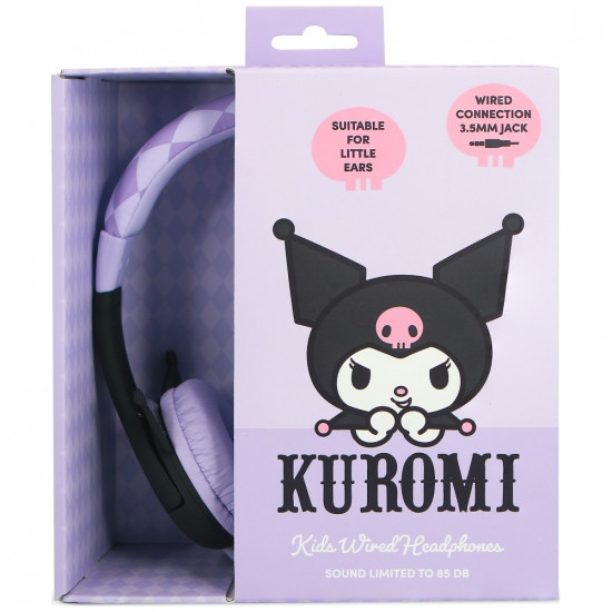 Children's On-Ear Headphones OTL Kuromi with Rubber Ears Children's On-Ear Headphones OTL Kuromi with Rubber Ears