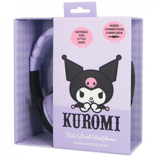 Children's On-Ear Headphones OTL Kuromi with Rubber Ears Children's On-Ear Headphones OTL Kuromi with Rubber Ears