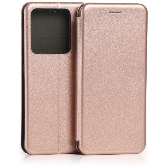 Beline Book Magnetic Case for Poco M7 Pro, Rose Gold