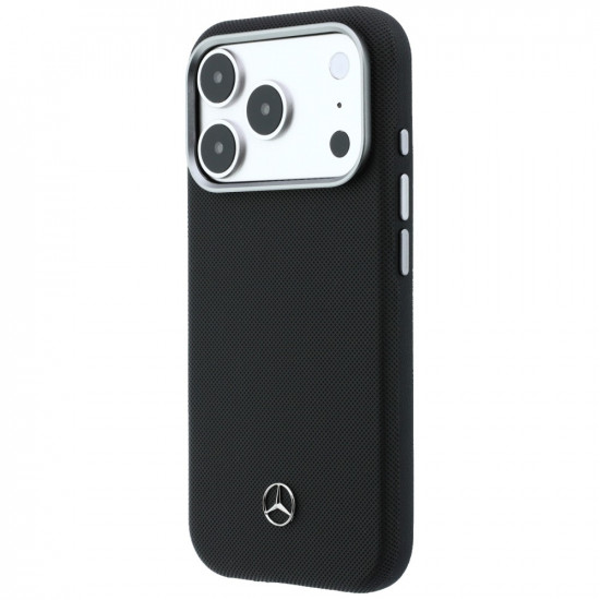 Case Mercedes Leather Semi Wrap Grill Pattern MagSafe for iPhone 17 Pro black Case Mercedes Leather Semi Wrap Grill Pattern MagSafe for iPhone 17 Pro black
