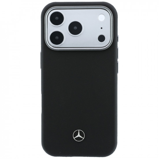 Case Mercedes Leather Semi Wrap Grill Pattern MagSafe for iPhone 17 Pro black Case Mercedes Leather Semi Wrap Grill Pattern MagSafe for iPhone 17 Pro black
