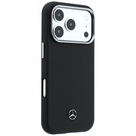 Case Mercedes Leather Semi Wrap Grill Pattern MagSafe for iPhone 17 Pro black Case Mercedes Leather Semi Wrap Grill Pattern MagSafe for iPhone 17 Pro black