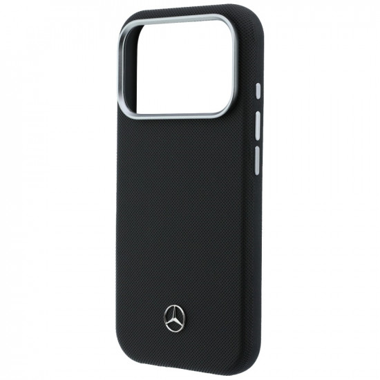 Case Mercedes Leather Semi Wrap Grill Pattern MagSafe for iPhone 17 Pro black Case Mercedes Leather Semi Wrap Grill Pattern MagSafe for iPhone 17 Pro black