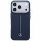 Case Mercedes Leather Semi Wrap Iconic Line MagSafe for iPhone 17 Pro navy