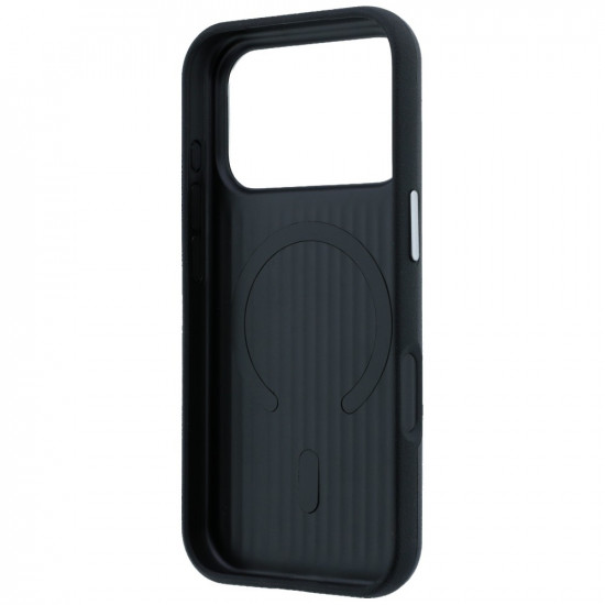 Case Mercedes Leather Semi Wrap Iconic Line MagSafe for iPhone 17 Pro Max black