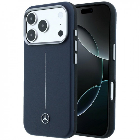 Case Mercedes Leather Semi Wrap Iconic Line MagSafe for iPhone 17 Pro Max navy Case Mercedes Leather Semi Wrap Iconic Line MagSafe for iPhone 17 Pro Max navy