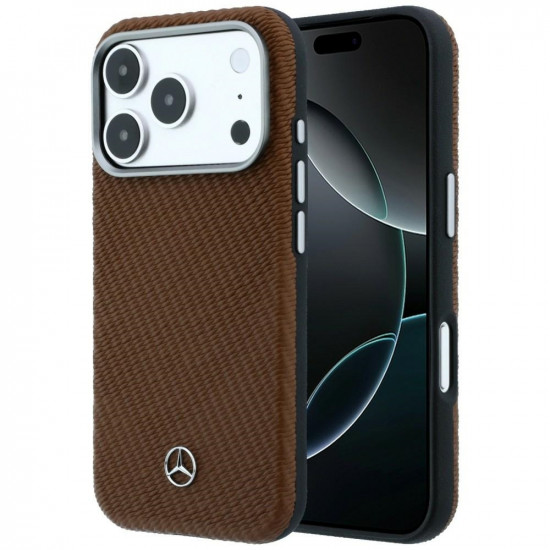 Case Mercedes Leather Semi Wrap Wood Effect MagSafe for iPhone 17 Pro camel Case Mercedes Leather Semi Wrap Wood Effect MagSafe for iPhone 17 Pro camel