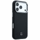 Case Mercedes Leather Semi Wrap Wood Effect MagSafe for iPhone 17 Pro black