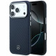 Case Mercedes Leather Semi Wrap Wood Effect MagSafe for iPhone 17 Pro navy