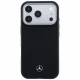 Case Mercedes Leather Semi Wrap Wood Effect MagSafe for iPhone 17 Pro Max black
