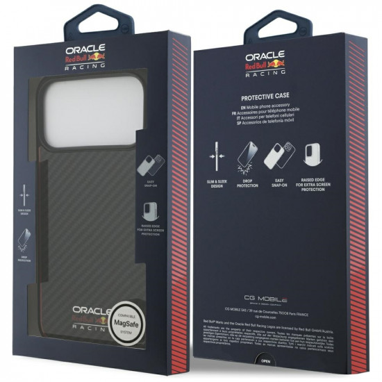Case Red Bull Kevlar Logo Matt MagSafe for iPhone 17 Pro Max black Case Red Bull Kevlar Logo Matt MagSafe for iPhone 17 Pro Max black