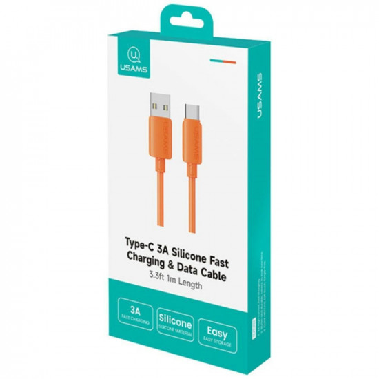 Cable USAMS U98 3A Silicone Fast Charging USB-C white