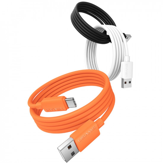 Cable USAMS U98 3A Silicone Fast Charging USB-C orange