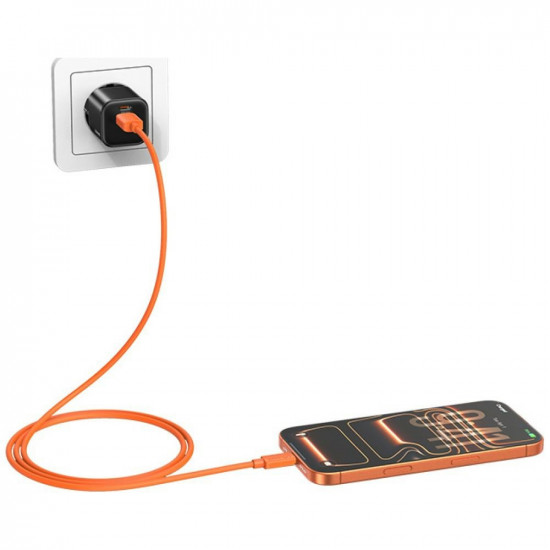 Cable USAMS U98 3A Silicone Fast Charging USB-C orange