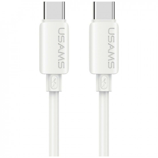 Cable USAMS U98 60W 3A Silicone Fast Charging USB-C to USB-C white Cable USAMS U98 60W 3A Silicone Fast Charging USB-C to USB-C white