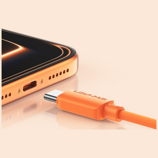Cable USAMS U98 60W 3A Silicone Fast Charging USB-C to USB-C black Cable USAMS U98 60W 3A Silicone Fast Charging USB-C to USB-C black