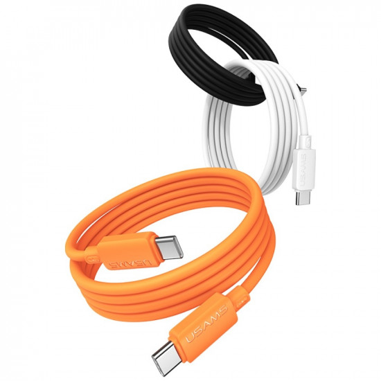 Cable USAMS U98 60W 3A Silicone Fast Charging USB-C to USB-C orange Cable USAMS U98 60W 3A Silicone Fast Charging USB-C to USB-C orange