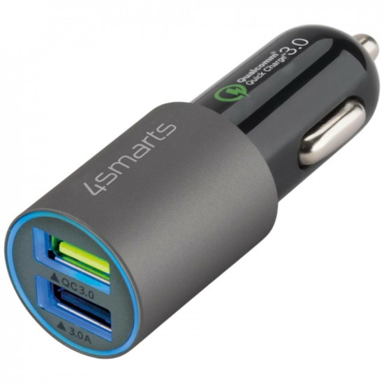 Car Charger 4smarts Charger Rapid 30W Quick Charge matte gray Car Charger 4smarts Charger Rapid 30W Quick Charge matte gray