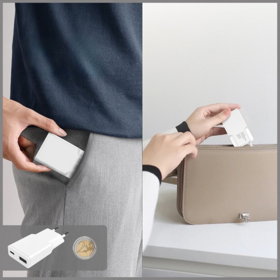 Wall Charger 4smarts PDPlug Duos Slim 20W GaN USB-C, USB-A white Wall Charger 4smarts PDPlug Duos Slim 20W GaN USB-C, USB-A white