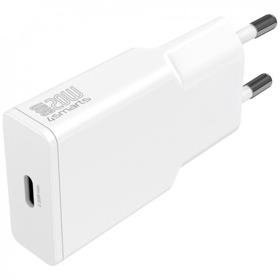Wall charger 4smarts PDPlug Slim 20W GaN USB-C white Wall charger 4smarts PDPlug Slim 20W GaN USB-C white