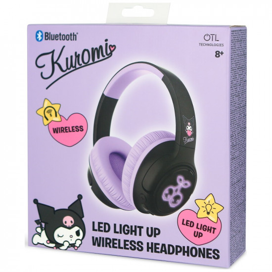 Wireless On-Ear Headphones OTL Kuromi LED Light Up Wireless On-Ear Headphones OTL Kuromi LED Light Up