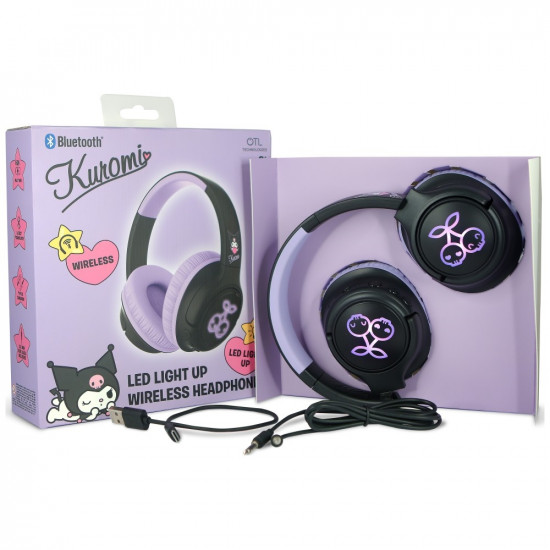 Wireless On-Ear Headphones OTL Kuromi LED Light Up Wireless On-Ear Headphones OTL Kuromi LED Light Up