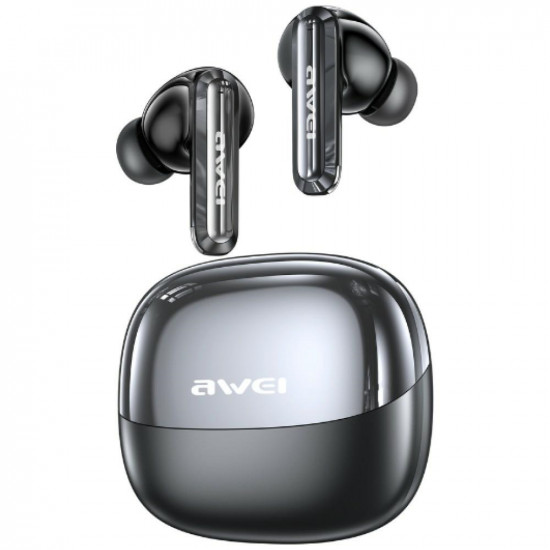 Wireless headphones T229 ANC AI with a charging dock gunmetal