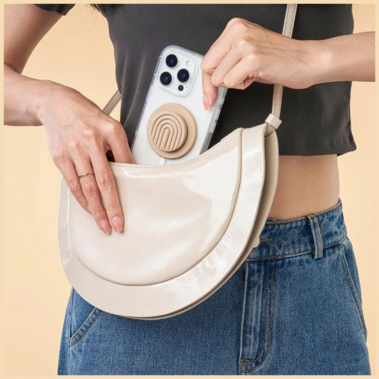 Popsockets MagSafe Round PopOut Latte Curves MagSafe Phone Holder and Stand Beige Popsockets MagSafe Round PopOut Latte Curves MagSafe Phone Holder and Stand Beige