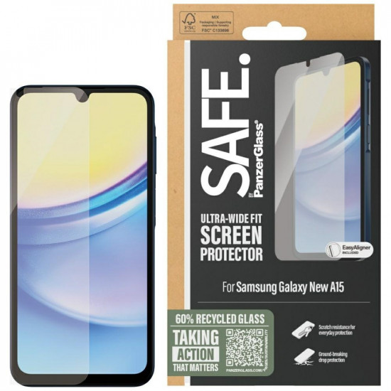 PanzerGlass SAFE Ultra-Wide Fit Screen Protector Samsung Galaxy A16 4G / A16 5G Clear PanzerGlass SAFE Ultra-Wide Fit Screen Protector Samsung Galaxy A16 4G / A16 5G Clear