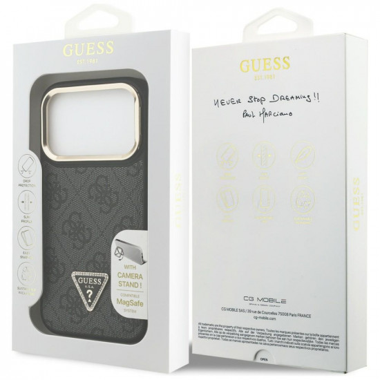 Guess Hardcase 4G Triangle Logo MagSafe with Stand Camera (GUHMP17XPCS4GPTK) iPhone 17 Pro Max Black Guess Hardcase 4G Triangle Logo MagSafe with Stand Camera (GUHMP17XPCS4GPTK) iPhone 17 Pro Max Black