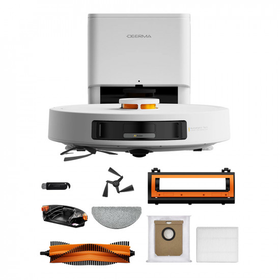 Deerma Robot Vacuum Cleaner (S30 Pro Plus) Dry & Wet Cleaning, 15000Pa, PreciSence LiDAR Tech, Anti Tangle System White