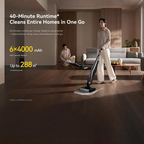 Deerma Cordless Vacuum Cleaner (VX200) Dry & Wet Cleaning, 22000Pa, 350W, 4000mAh, Intelligent Charging Base Black Deerma Cordless Vacuum Cleaner (VX200) Dry & Wet Cleaning, 22000Pa, 350W, 4000mAh, Intelligent Charging Base Black