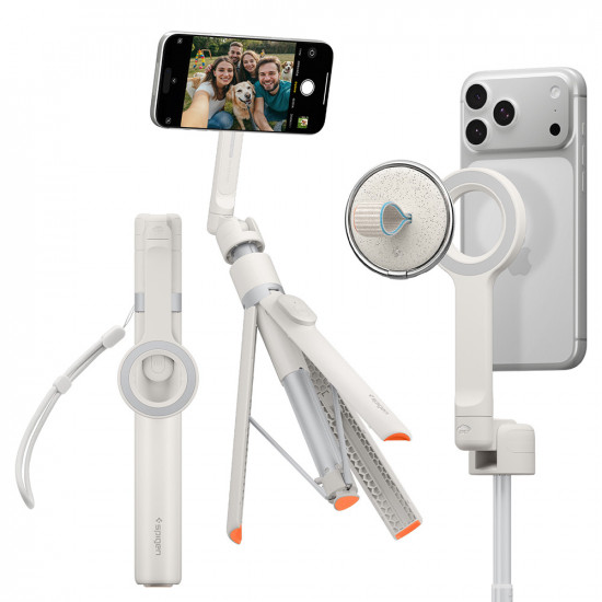 Spigen Selfie Stick S582W (AMP11373) MagSafe Compatible, with Tripod, Stable, Bluetooth Dune Beige