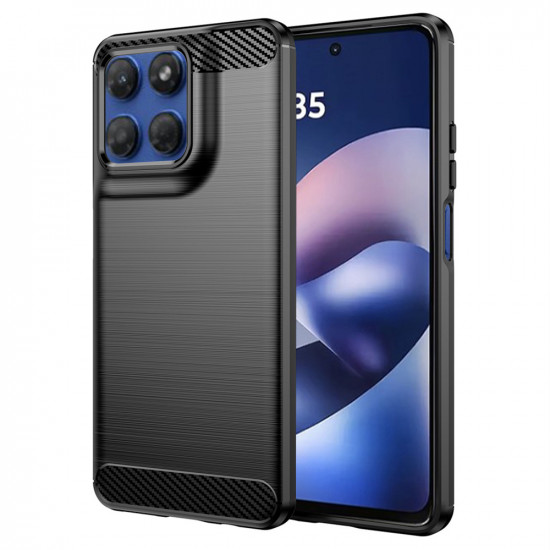 Techsuit Carbon Silicone Motorola Moto G37 / G37 Power / G47 / G57 Power / G67 Power Black
