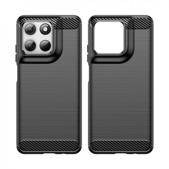 Techsuit Carbon Silicone Motorola Moto G37 / G37 Power / G47 / G57 Power / G67 Power Black