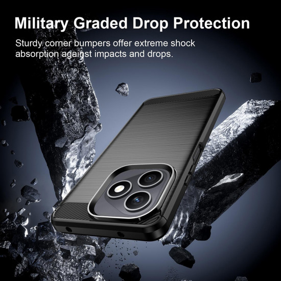 Techsuit Carbon Silicone Honor X8d Black Techsuit Carbon Silicone Honor X8d Black